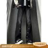 High Street Embroidered Jeans Men's Spring and Autumn Trend Oblique Cut Legs Long Pants Narrow Version Straight Pants
