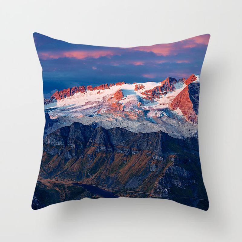 Natural Scenery Beautiful Printed Pillow Cover Sofa Decoration Ornament Office Seat Car Cushion Cover Home Decor Pillow Cover