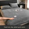 3pcs set milk velvet bedding sheet with added velvet winter coral velvet bed cover mattress cover single fully wrapped bed sheet