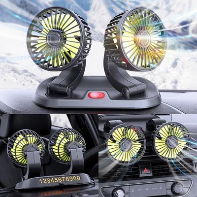 Universal Dual Head Car & Truck Fan 12V/24V for Cooling with High Wind Power
