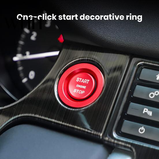 Accessoires de voiture Bouton-poussoir de démarrage/arrêt de moteur Autocollant Personnalisable Anneau Adhésif Facile à Installer Autocollant Décoratif