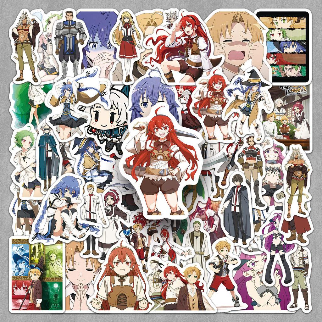 50 Mushoku Tensei Stickers: Rudeus Anime Character Set for Computer, Notebook, Planner, and Decoration