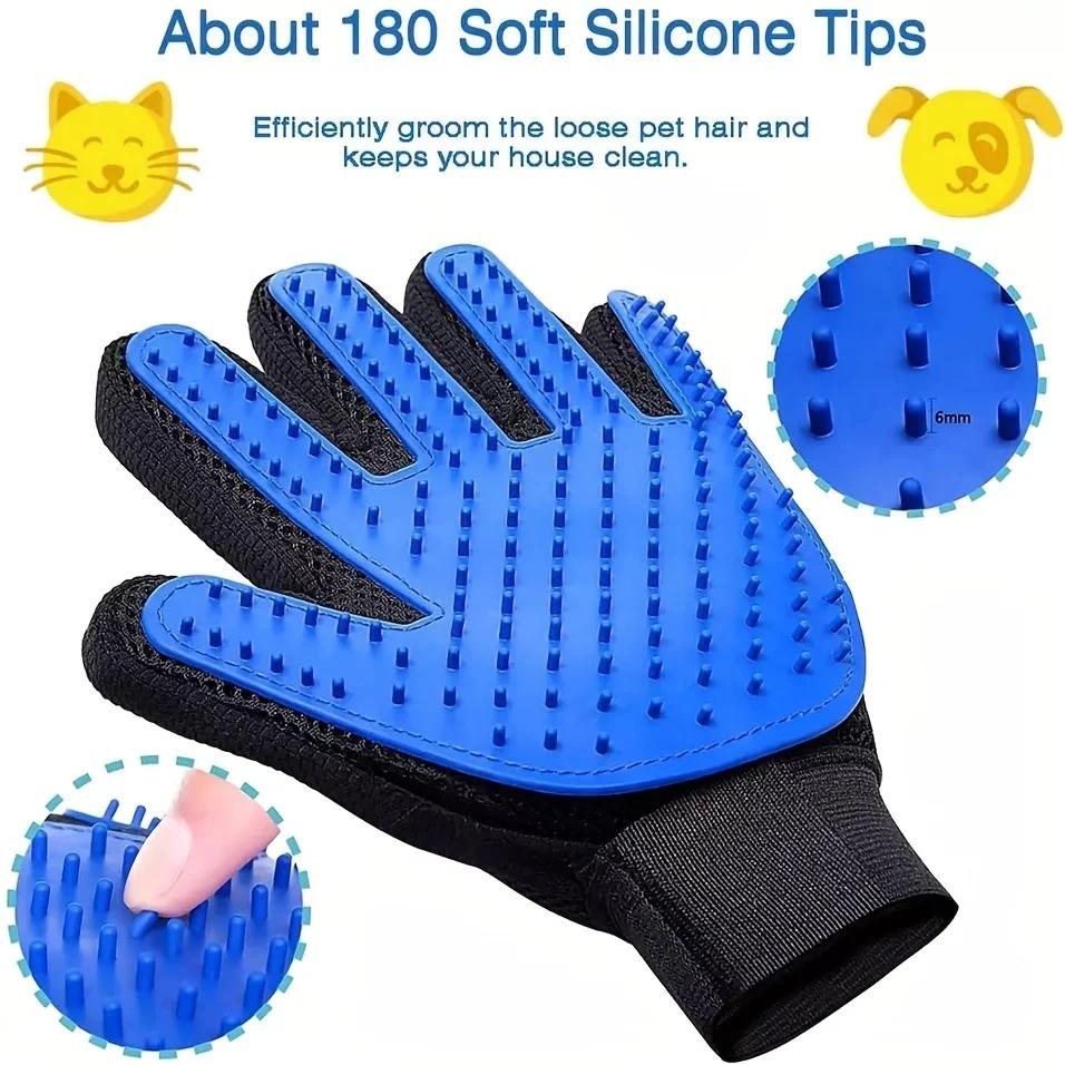 2 Sided Pet Grooming Glove for Dog Cat Rabbit Massage Brush Bath Cleaning De-Shedding De-Matting Fur Hair