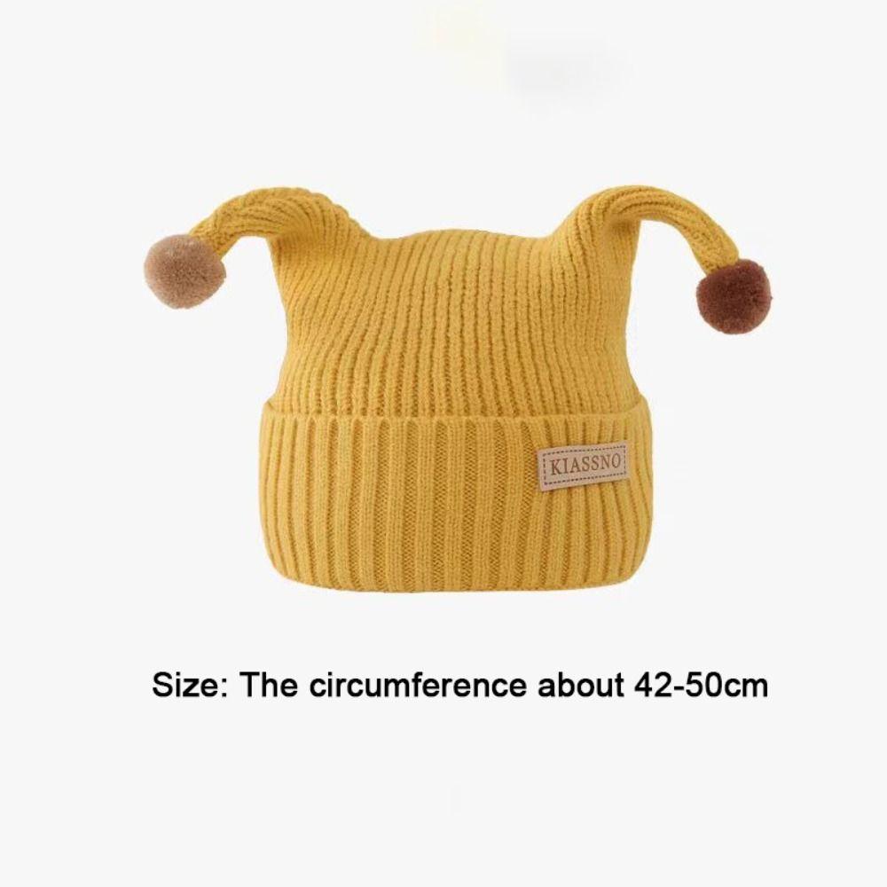 Openwork Flower Warm Wool Beanie Plush Ball Kids Winter Cap Fashion Pompom Hat  Ear Protection