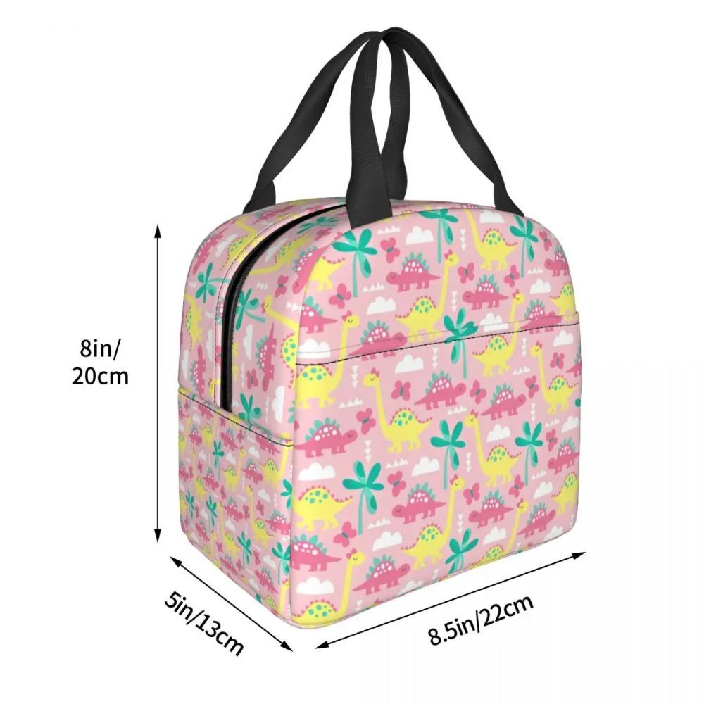 Cartoon Cute Dinosaur Pattern Insulated Lunch Bag for Kids School Cooler Thermal Food Box Tote Leakproof Lunch Boxes Container