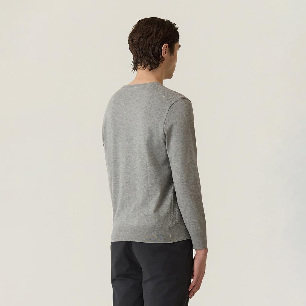 FERRAROMILANO Front Cable Knit Round Knit L/Grey (Am0Ftsr30132)