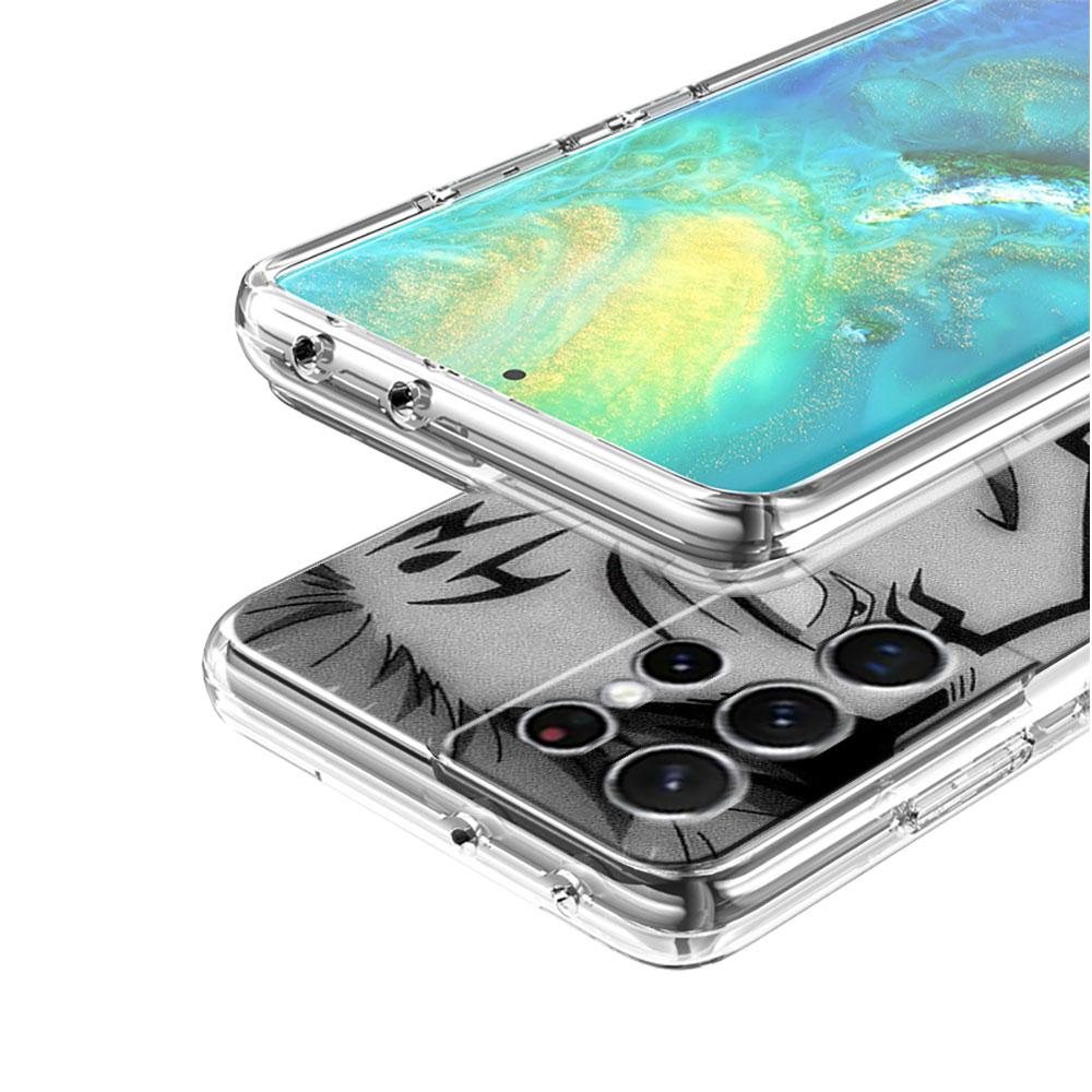 Niedliche Jujutsu Kaisen Anime Klare Hülle für Samsung Galaxy S22 S20 FE S21 S10 S9 Plus Note 20 Ultra 10 Lite Transparente Handyhülle