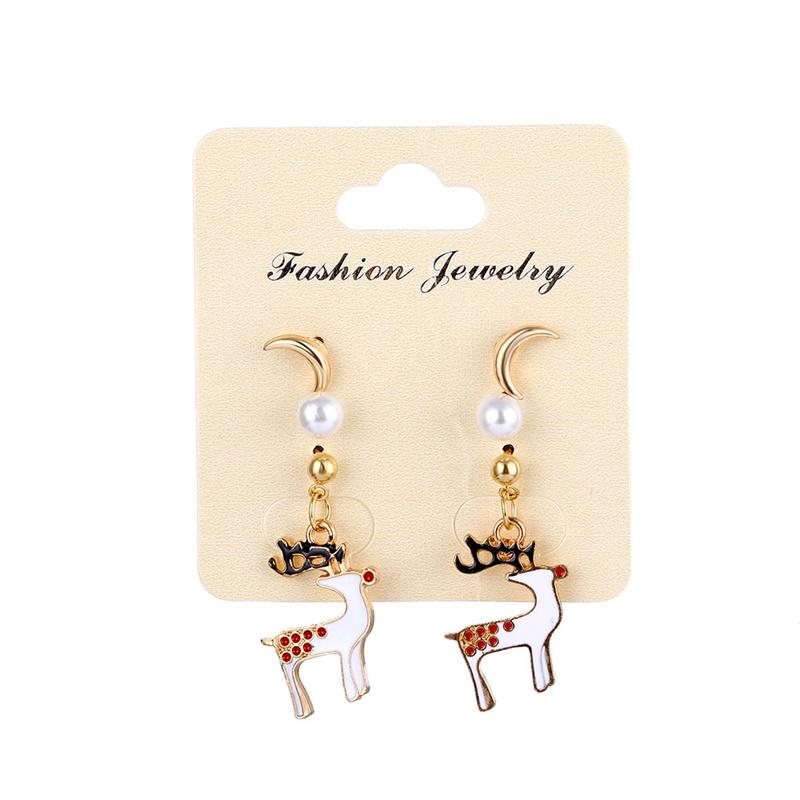 Charm Classic Pearl Stud Earrings Jewelry Ladies Beautiful Christmas Gifts Santa Claus Earrings