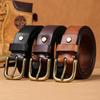 Washed retro distressed first layer cowhide belt men's genuine leather pin buckle casualjeans belt