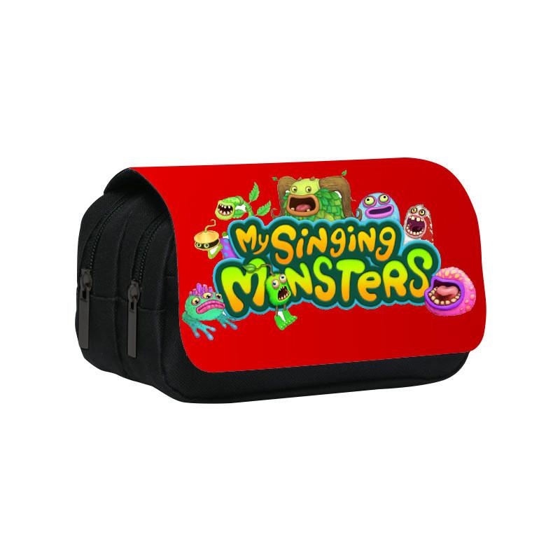 My Singing Monsters Double Layer Pencil Case With Nylon Material For Students And Kids
