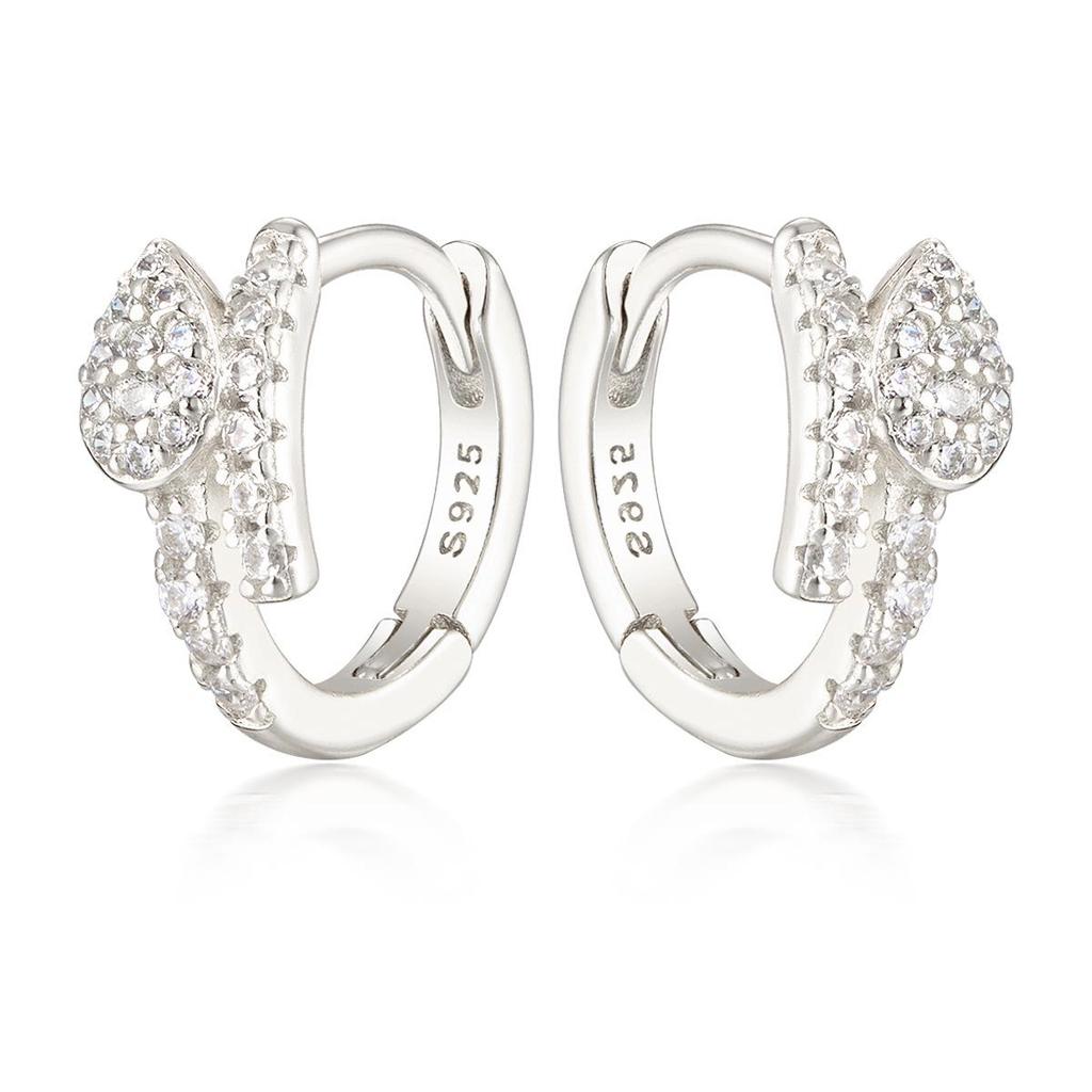 S925 Sterling Silver Snake-Shaped Zircon Ear Cuff - Elegant High-End Earrings