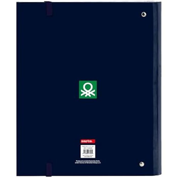 Classeur - SAFTA - Benetton Flag - 4 anneaux de 35 cm - 100 feuilles A4 - Couverture rigide