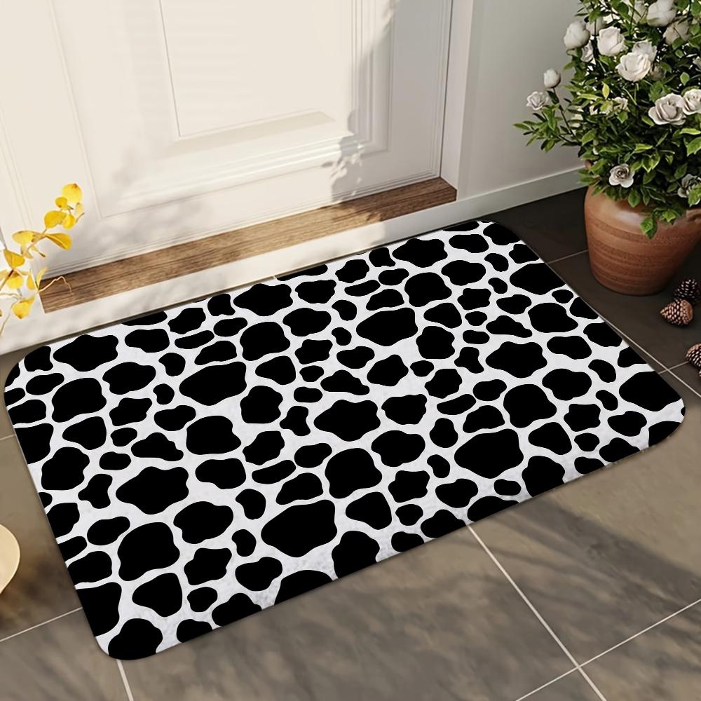 

1pc Cow Animal Print Bathroom Absorbent Mats Anti-Slip Mats Home Decor Supplies Carpets Home Kitchen Floor Mats 40x60cm