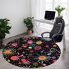 1PC Cosmic Flowers Office Round Rug, Non Slip, Soft and Durable Office Rug for Interior Decoration, Perfect for Office