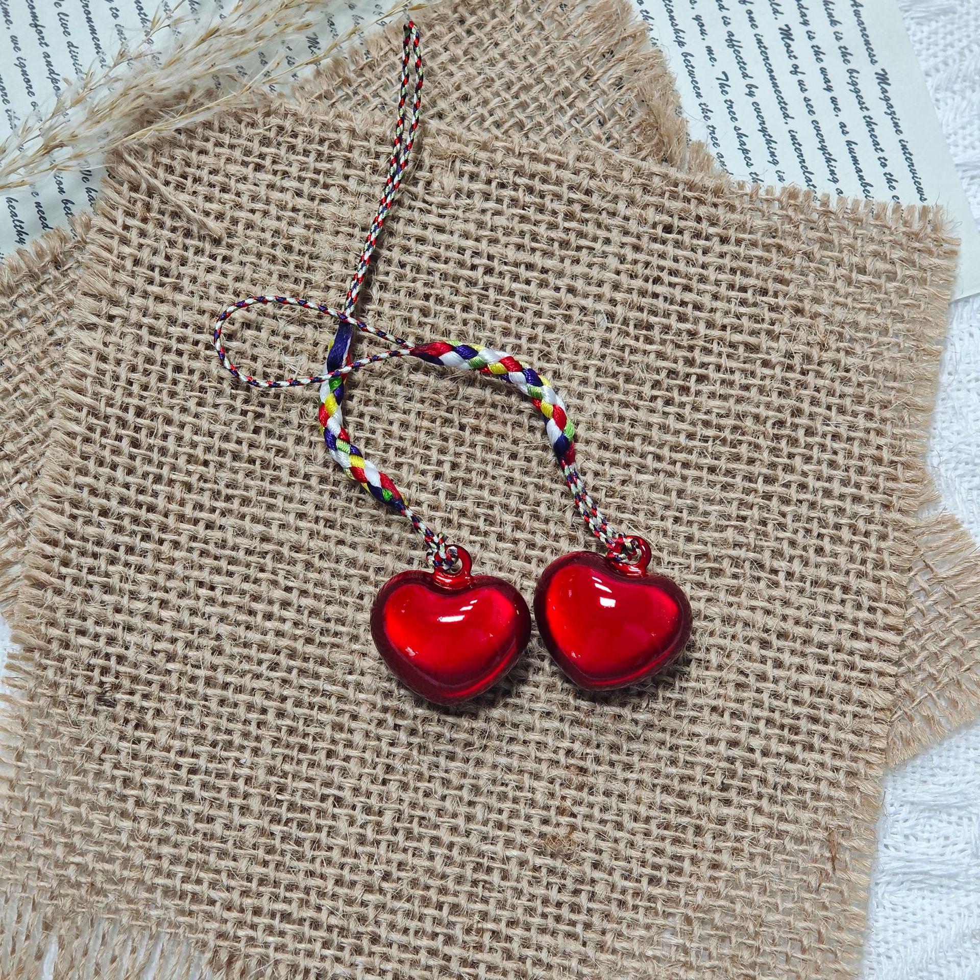 Dreamy Cat Eye Japanese Style Peach Heart Bell Phone Charm 22MM