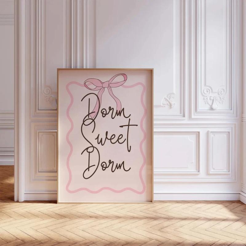 Modern Minimalist Coquette Bow Wall Art Poster Trendy Fashion Aesthetic Girl Poster Dorm Room Bedroom Living Room Home Decor