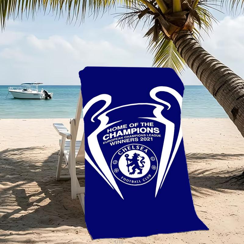 Beach Towel with Chelsea FC logo Pattern - soft,absorbent,machine washable Lightweight&Modern,swimming,Travel Essentials