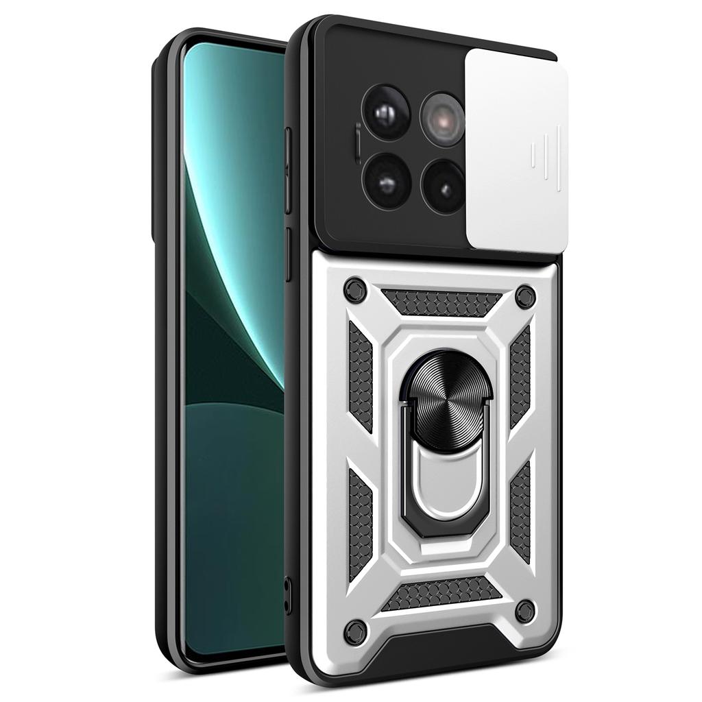 AMORUS Kickstand Case for OnePlus 13R 5G/Ace 5 5G/Ace 5 Pro 5G PC+TPU Phone Cover with Camera Lens Slider
