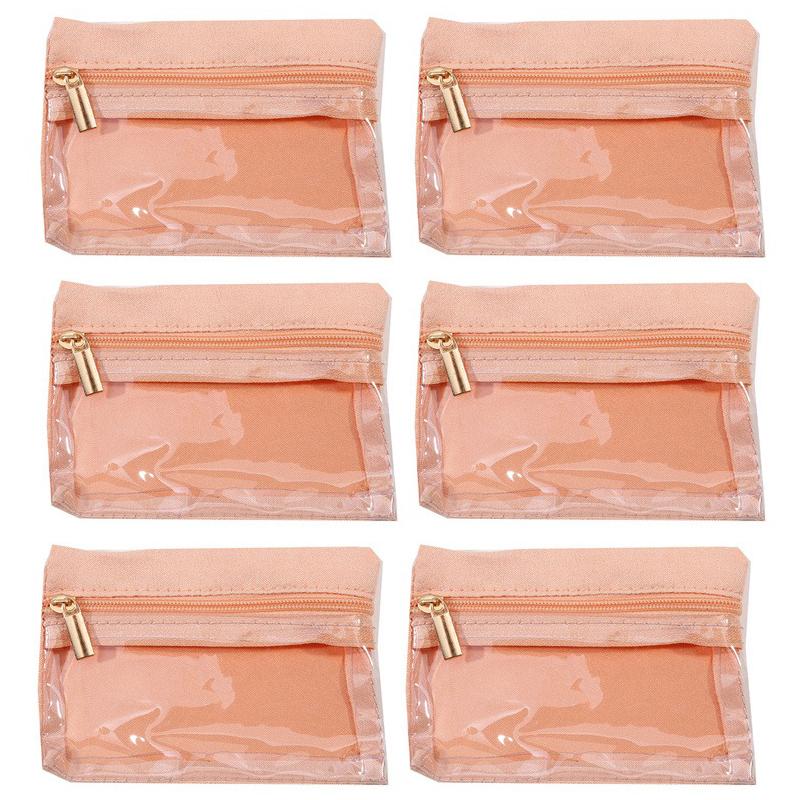 

Герметичная сумка для хранения ювелирных изделий, модная простая сумка для хранения ожерелий, полупрозрачная сумка для хранения часов, многофункциональная, 6 шт. розовый