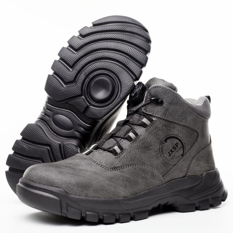 New Rotating Button Work Boots Men Puncture-Proof Men Safety Boots Protective Shoes Indestructible Security Steel Toe Shoes
