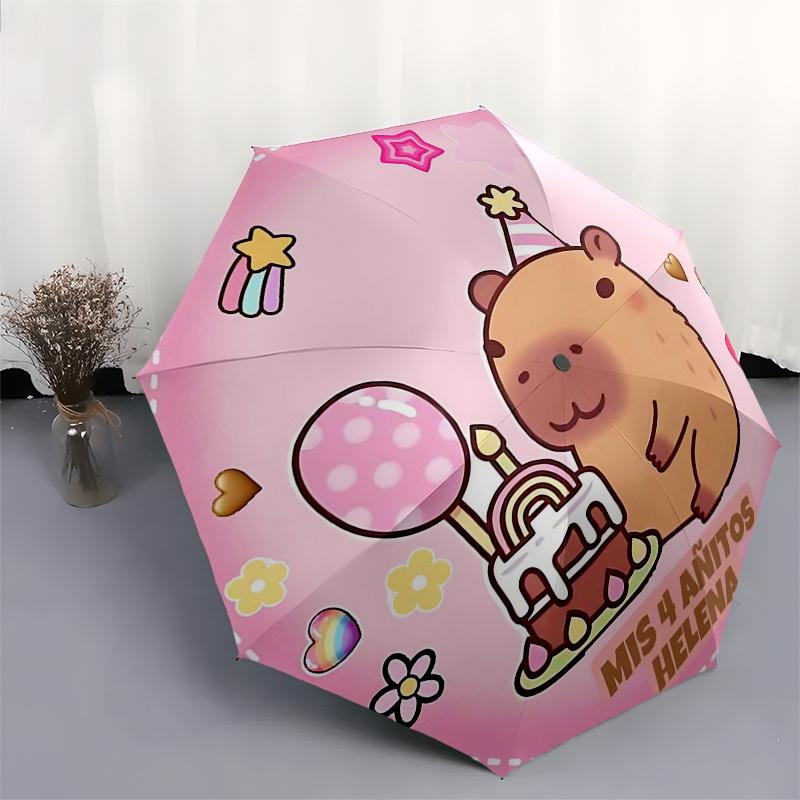 Capybara Themed Travel Umbrella-8 Ribs Automatic Opening and Closing, Portable Folding Design, Compact and Stylish Umbrella Suitable for Out