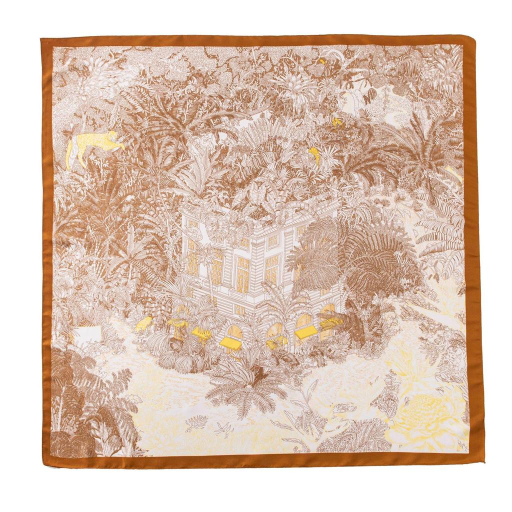 Retro-Print-kleines quadratisches Tuch, elegantes und modisches Imitation-Seidentuch, hochwertig vielseitiges Temperament Pendler professionelles Tuch