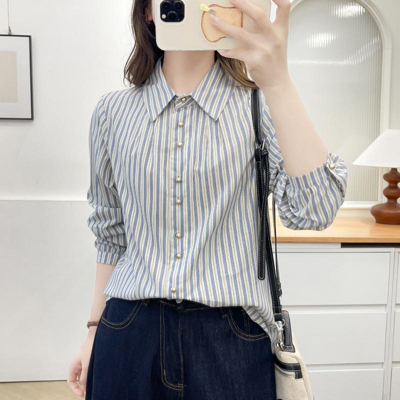 Women S Plus Size Long Sleeve Turn Down Collar Shirt Slim Fit Casual Autumn Blouse