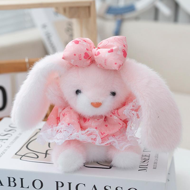 

Мультяшная принцесса, пушистая юбка, кукла-кролик с наполнителем из ПП хлопка для подарков розовый