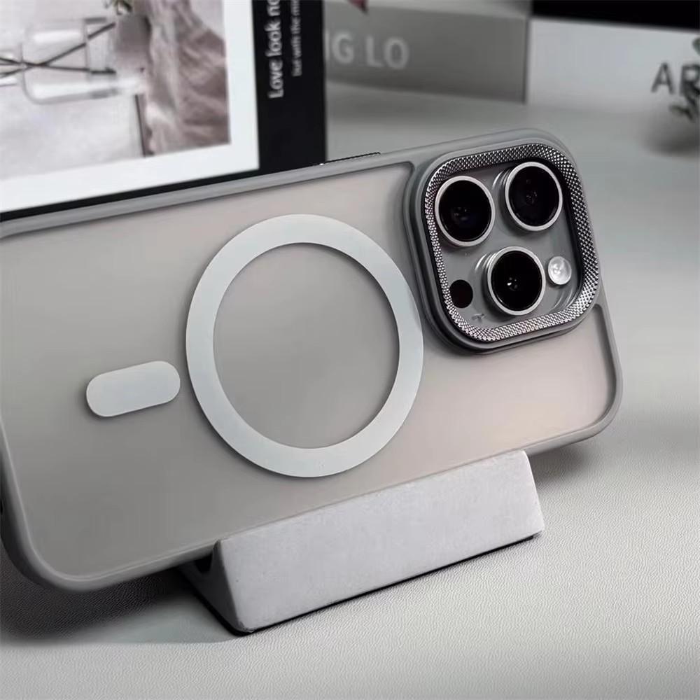 Luxury Spiricle Camera Protection Case for iPhone 15 16 Pro Max 16 Magsafe Cases for iPhone 14 12 11 13 17 Pro Max Matte Cover