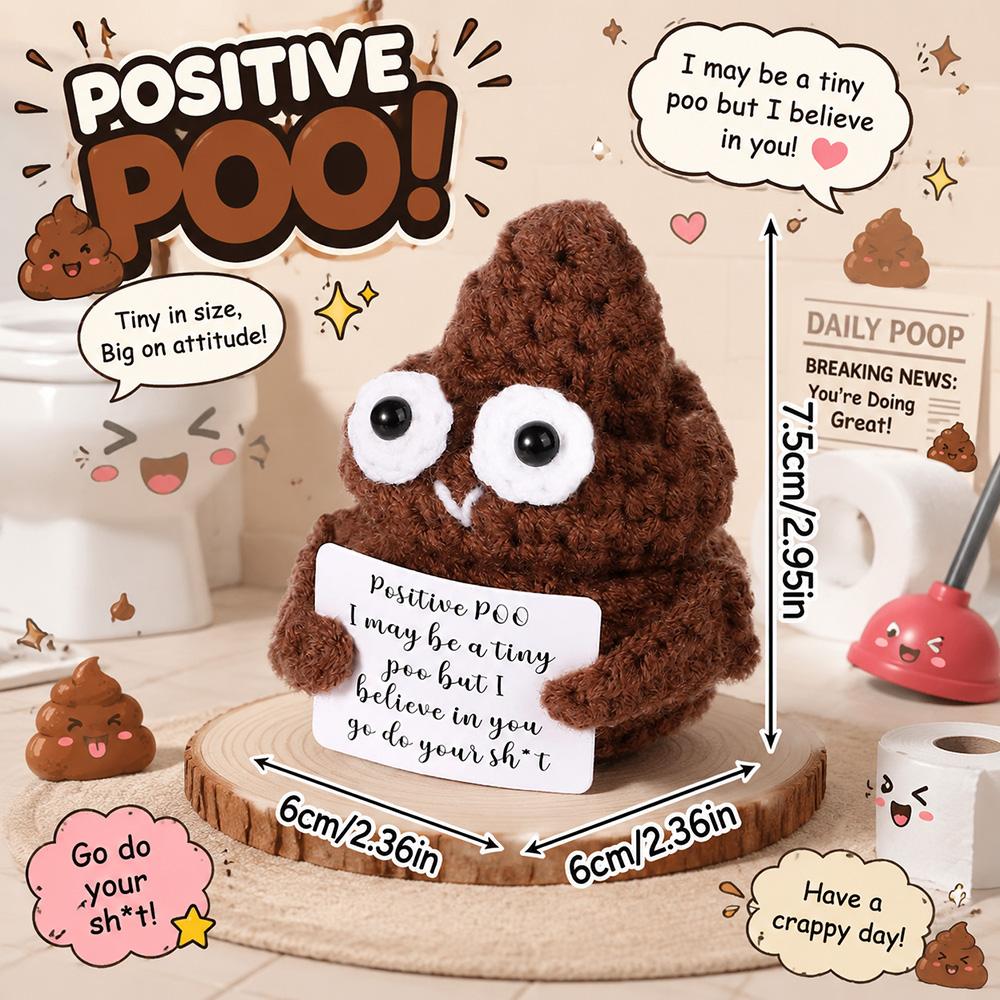 Bambola all'uncinetto Energia Positiva Tasca Abbraccio Fatto a Mano Maglia Peluche Patata Pianta Avocado Ape Tartaruga Anatra Divertente Regalo di Supporto Emotivo