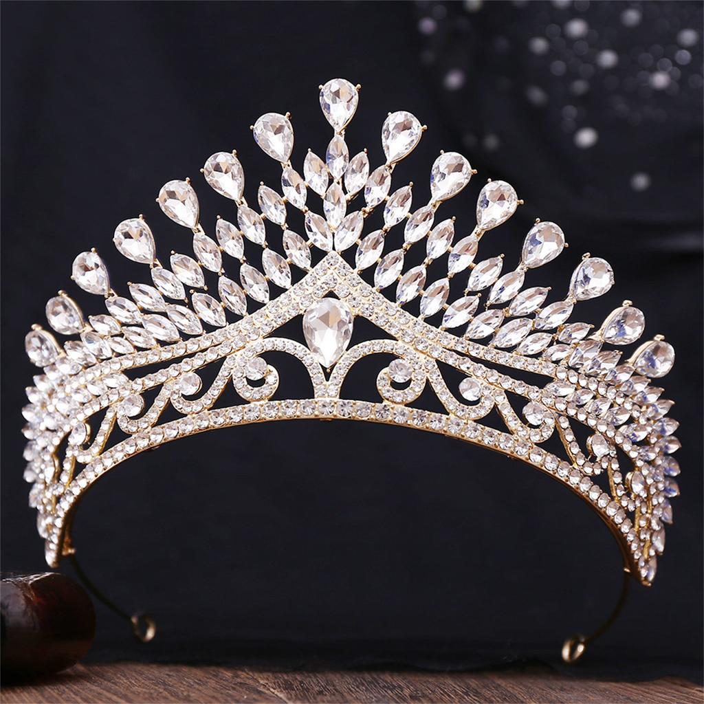 Bridal Rhinestone Crown Alloy Material Luxury Style Wedding Hair Accessory