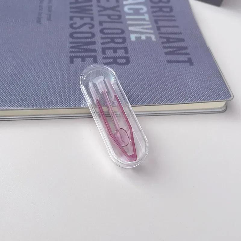 Contact Lens Tweezers Wear Tools Transparent Large Long Clamp Rod Set