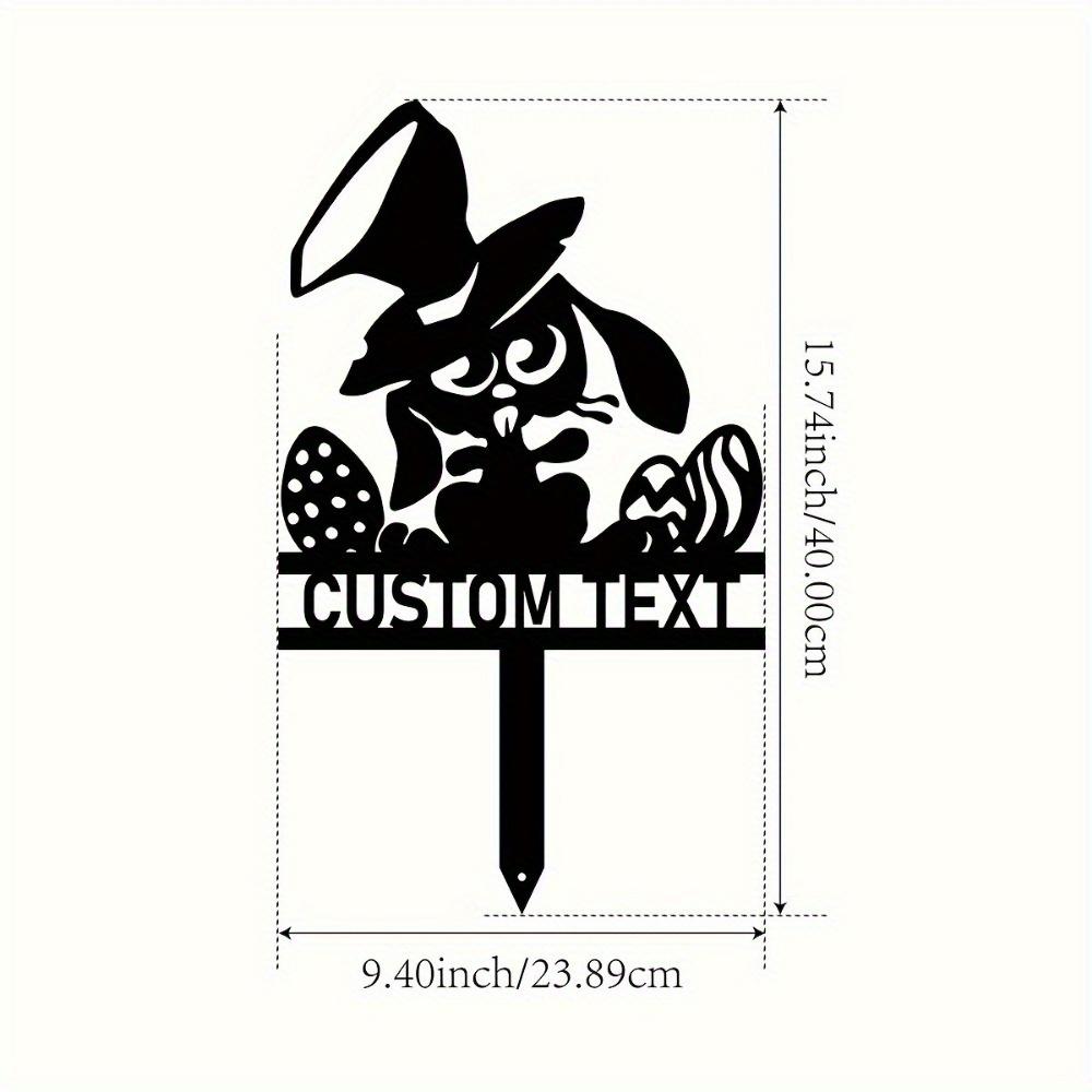 

Персонализированная шапка-кролик Металлические колышки для сада Декор двора и газона Уличная табличка TYDZ003091