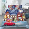 3D Christmas Decoration Duvet Cover Fashion Santa Claus Quilt Cover With Pillowcase Queen King Size For Kids Adult Bedroom Decor