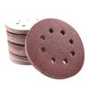 Red Sand Flocking 5-Inch Self-Adhesive Sandpaper Disc, 6 or 8 Holes, for Dry Grinding and Polishing