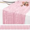90*180CM Green Cheesecloth Table Long Runner Bohemian Gauze Tablecloth for Wedding Party Banquet Baby Bride Shower Home Decorati