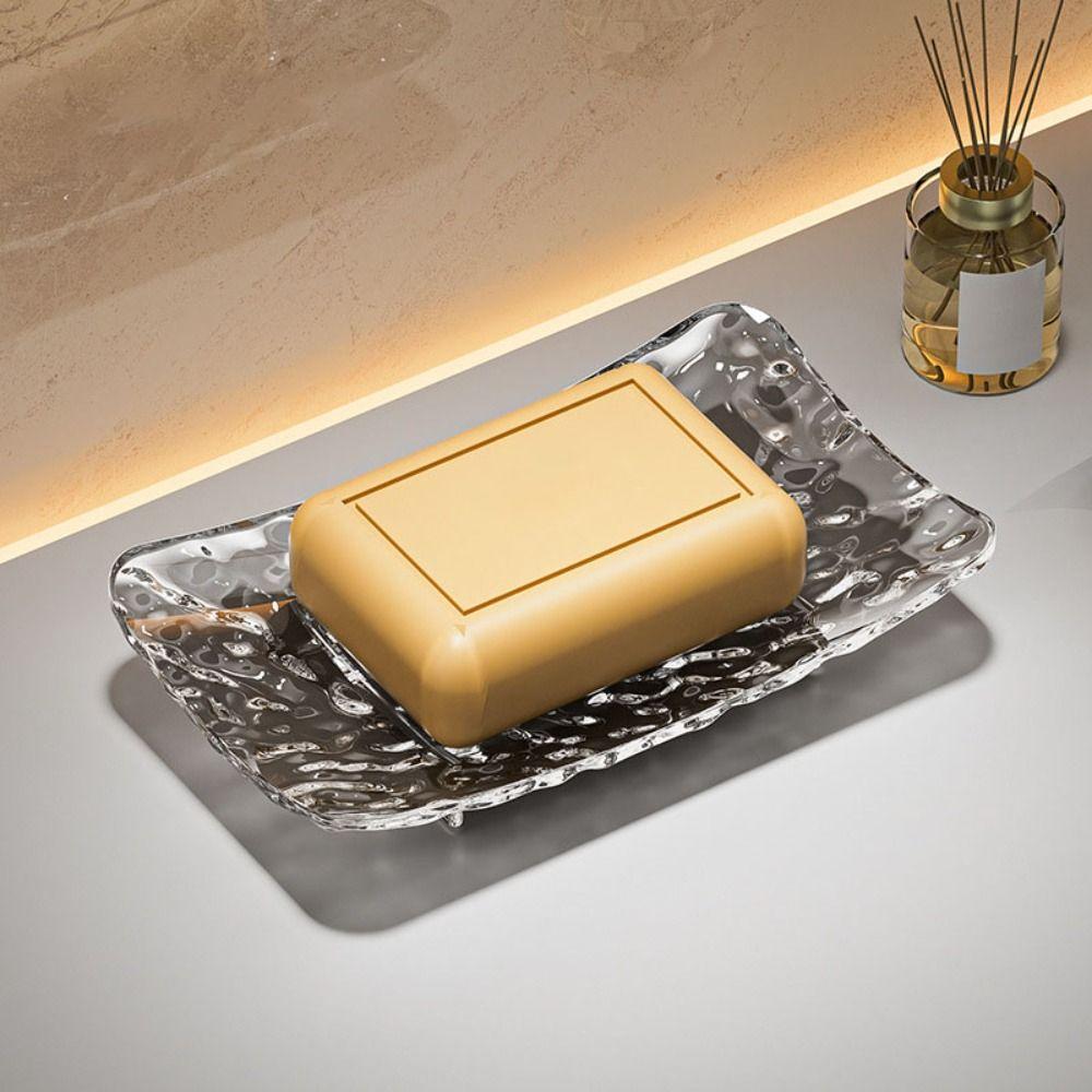 5pcs Light Luxury Soap Holder Drain Hole Design Soap Tray Convenient Soap Box  Bathroom