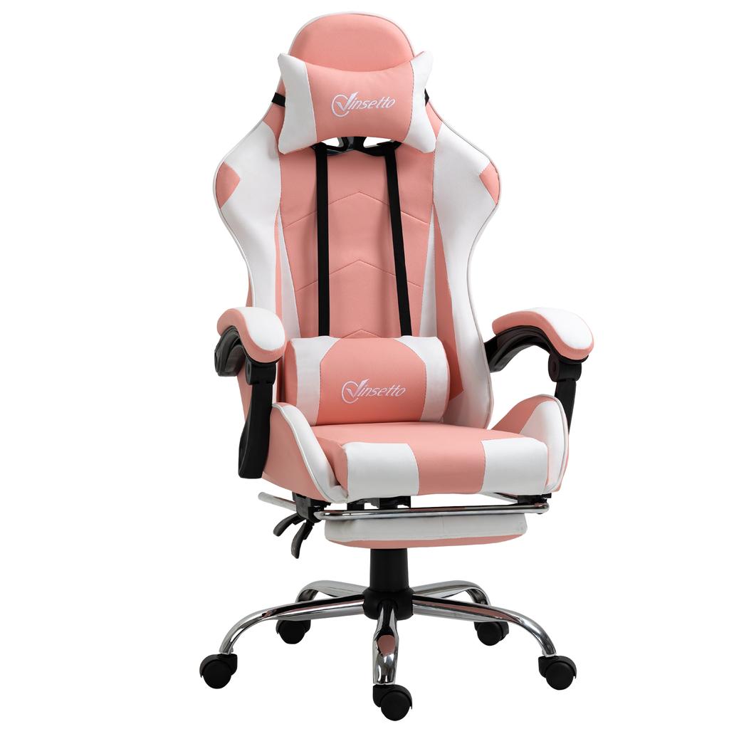 Gaming Chair Ergonomic Office Chair with Headrest, Massage Lumbar Cushion, Footrest, Rotating Gamer Chair PC Chair with Connected Armrests