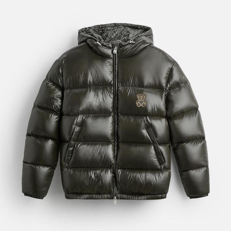25 Cross-border European high-quality bear embroidery winter hooded warm thickened cotton jacket