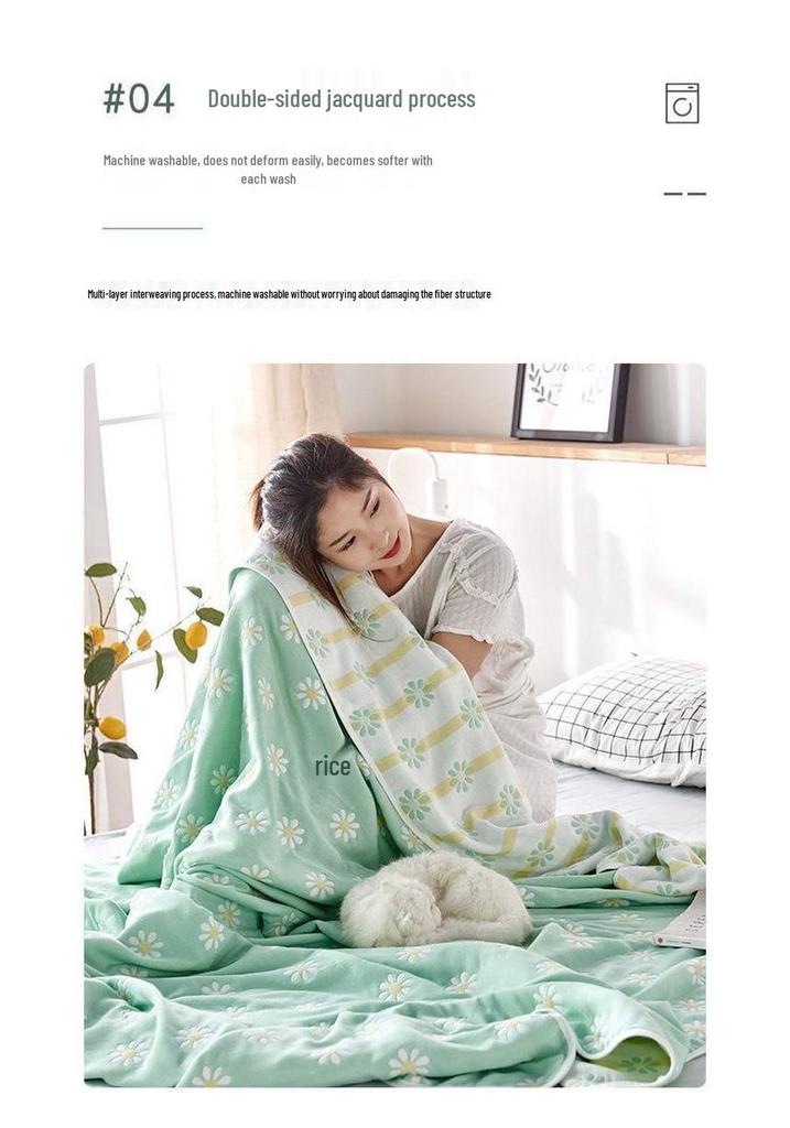 Pure Cotton 6-Layer Gauze Summer Quilt for Children - Thin, Breathable Baby Blanket