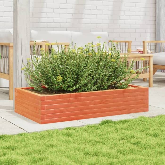 VidaXL Planter Wax Brown 110x60x23 Cm Solid Pine Wood, Outdoor Planter, Flower Box, Plant Box, 847240