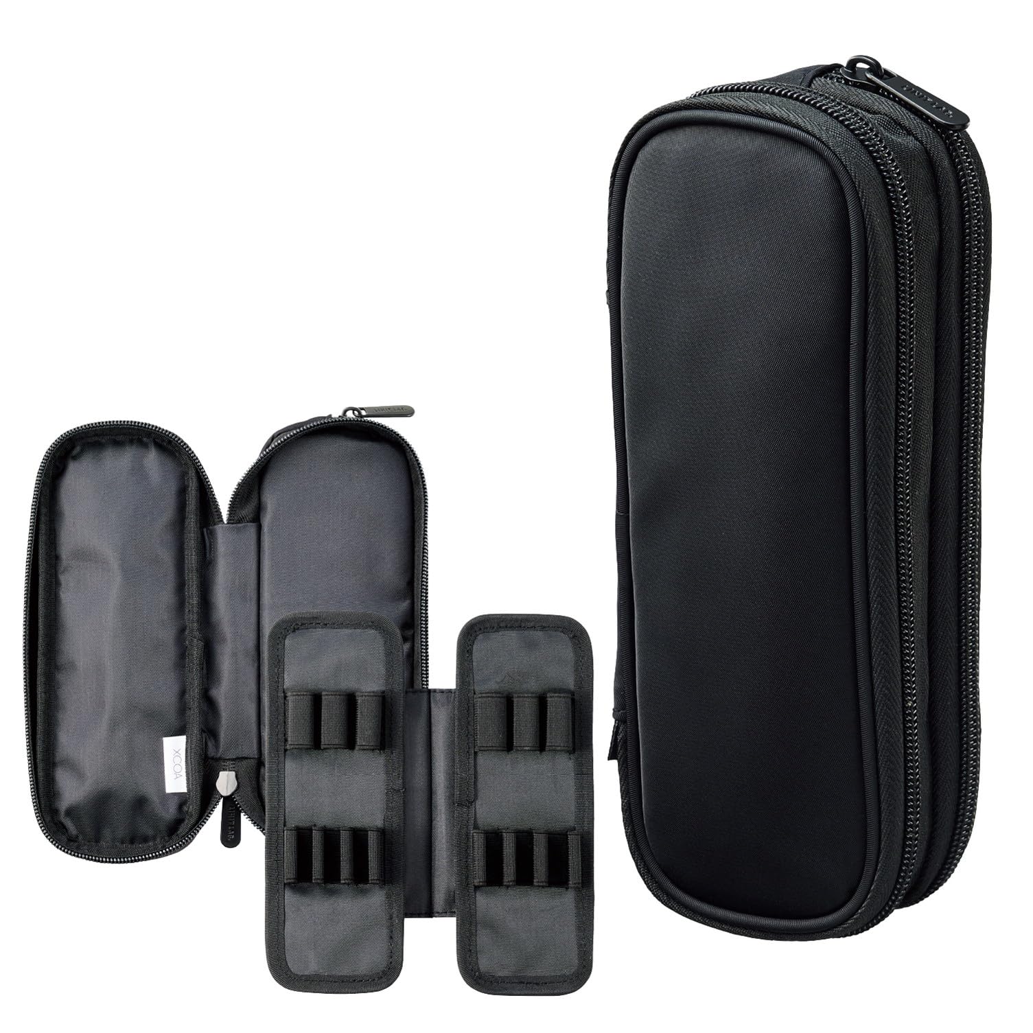 LIHIT LAB XCOA Spread Double Pen Case Light Jet Black A3811-24