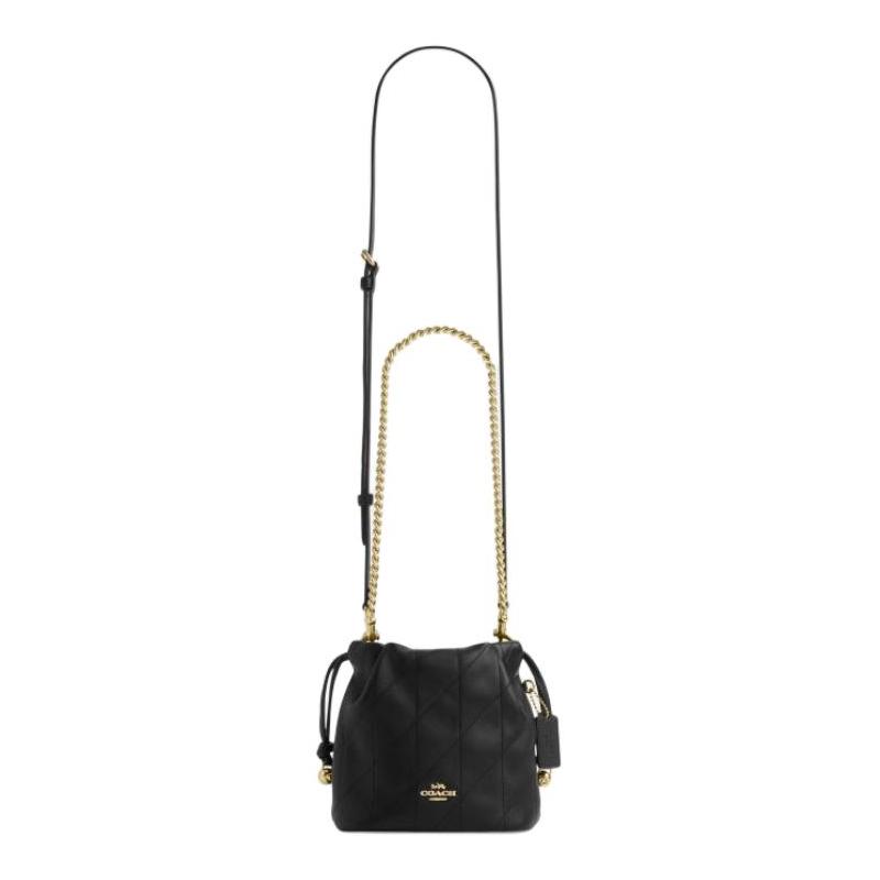 Coach Faye 17 detalles acolchados bolso de hombro de piel de oveja pequeño para mujer negro