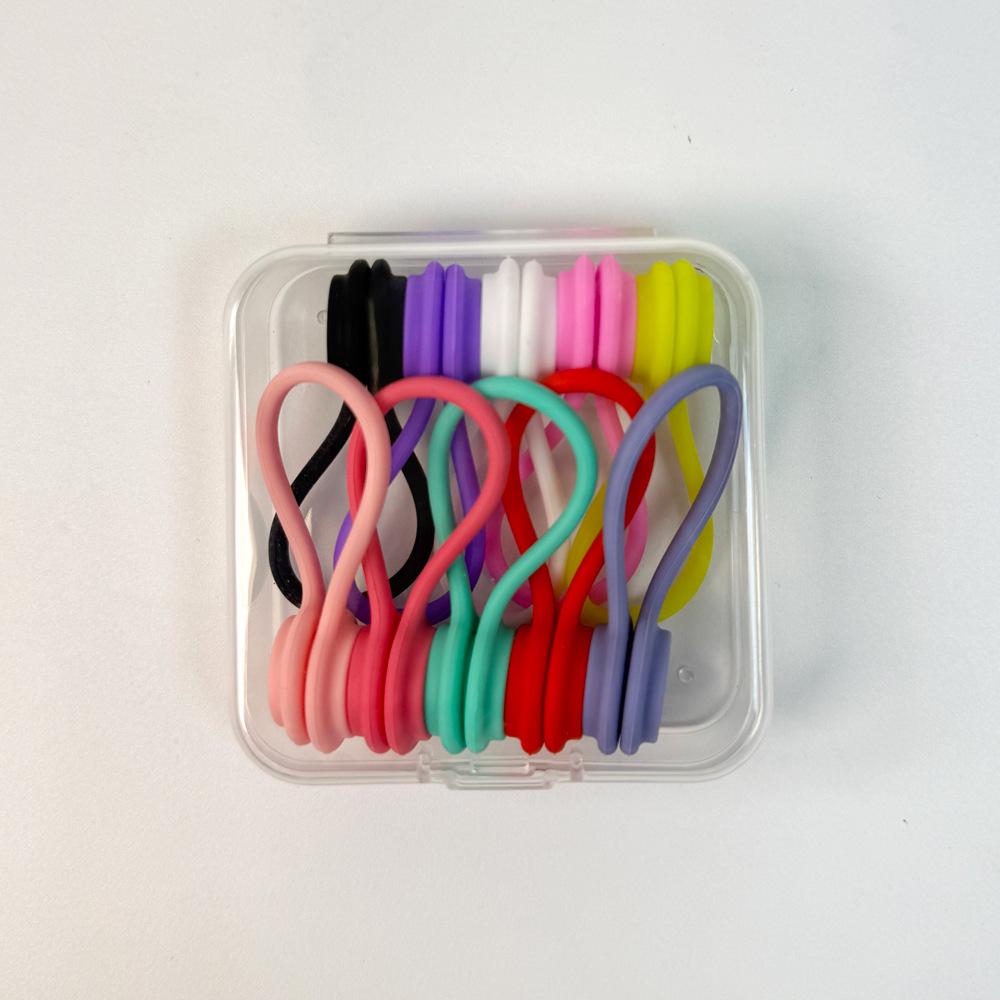 Silicone Cable Organizer: Simple, Solid Color for Desktop, Headphones, and Charging Cables