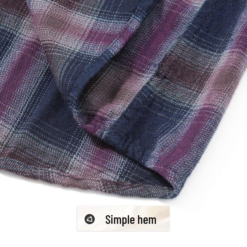 Futing Heren Volledig Katoen Dubbel Geborsteld Lange Mouwen Geruite Overhemd