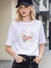 Fashion Butterfly Print Casual Loose Soft Comfortable Trendy Short Sleeve Daily Wear Summer T-shirt