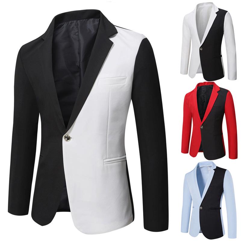Frühling 2022 Herren Colorblock Lässiger Blazer - Europäischer und Amerikanischer Stil Einfache Anzugjacke