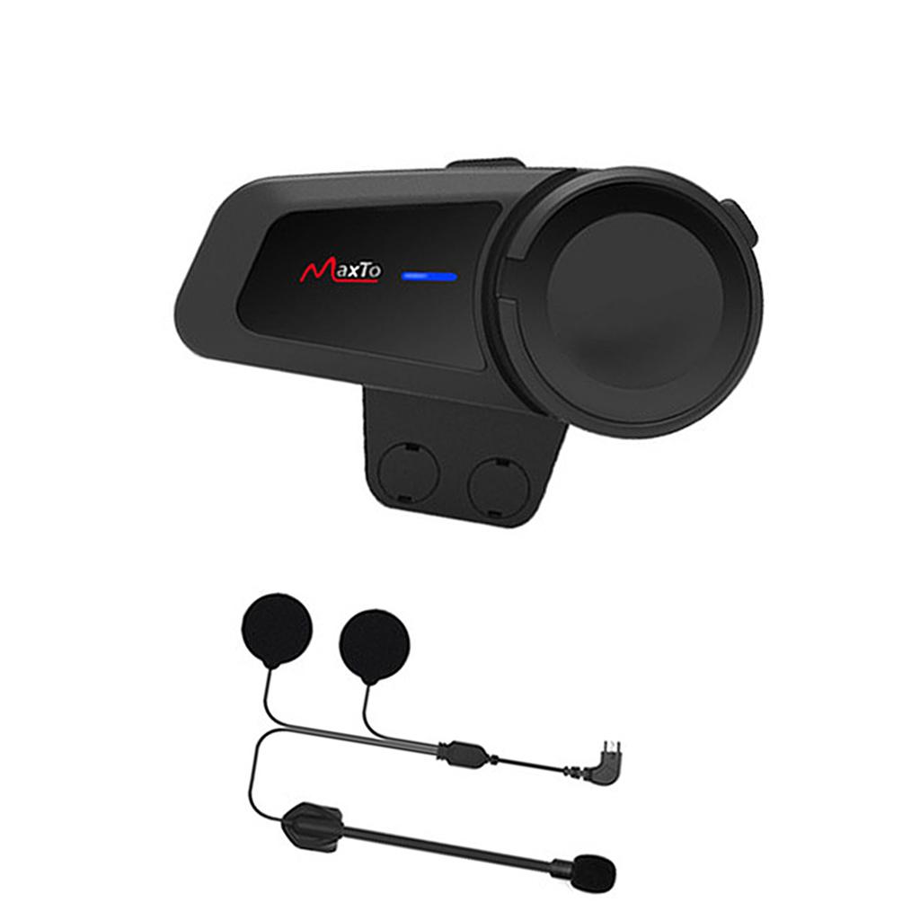 BT Motorcycle Helmet Intercom Water Proof Moto Intercom Headset Replacement for Outdoor Black