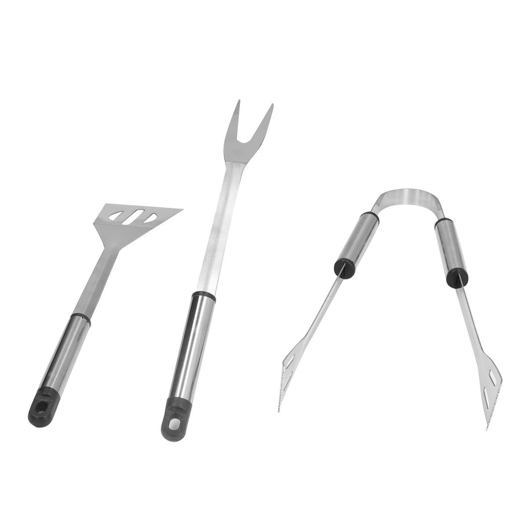 3pcs/set Stainless Steel Grilling Kit with Fork Shovel Clip Durable BBQ Grill Tools Set