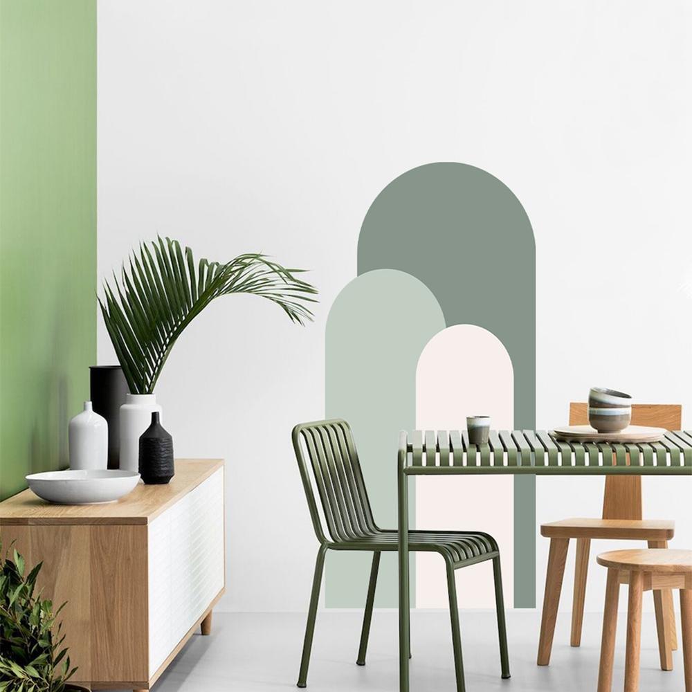 PVC Boho Arch Wall Stickers Solid Color Geometric Art Decorative Wallpaper Self-adhesive Vinyl Decal Living Room Home Decor